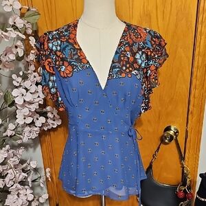 Anthropologie Meadow Rue Wrap Top